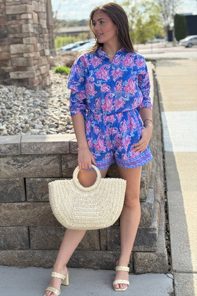 Remi Block Print Button Down