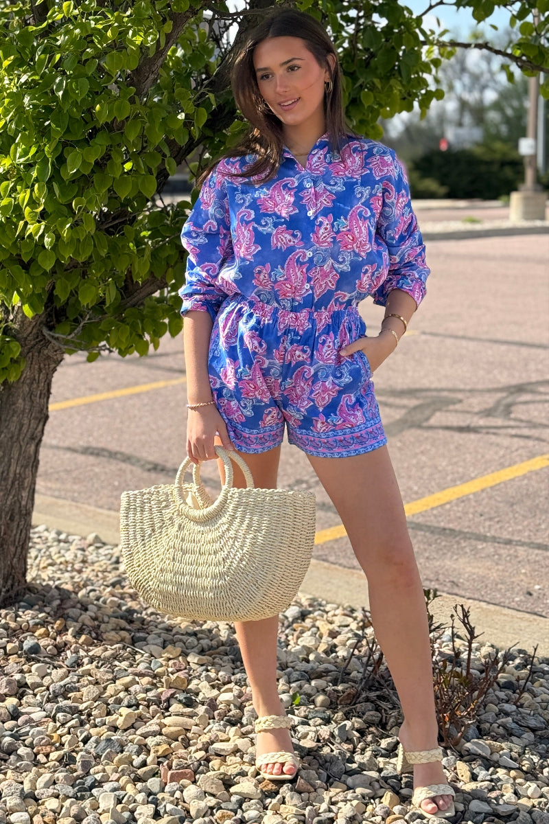 Remi Block Print Button Down