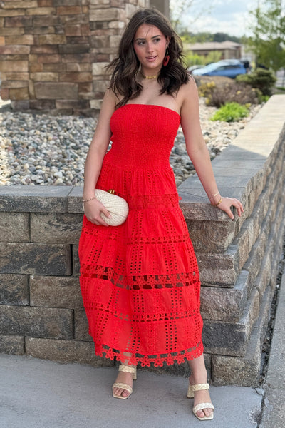 Poppy Eyelet Tube Dress