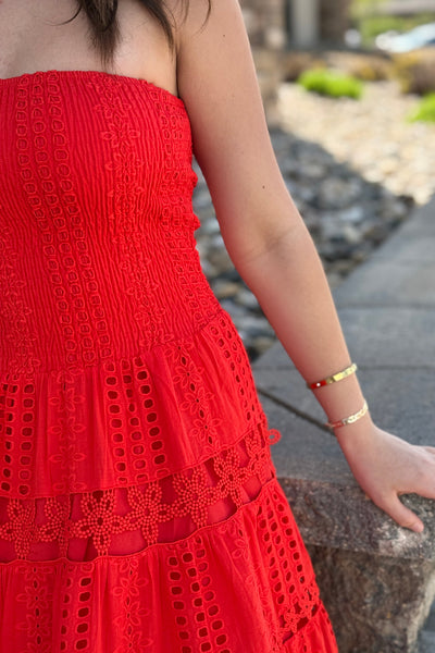 Poppy Eyelet Tube Dress