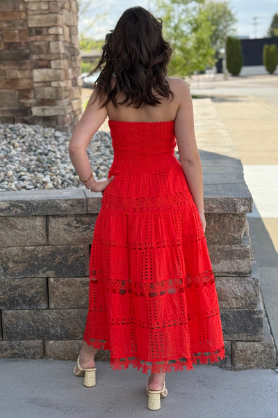Poppy Eyelet Tube Dress