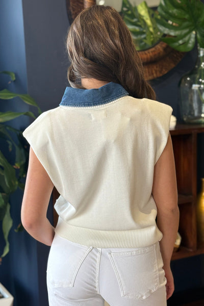 .Skylar Denim Collar Sweater