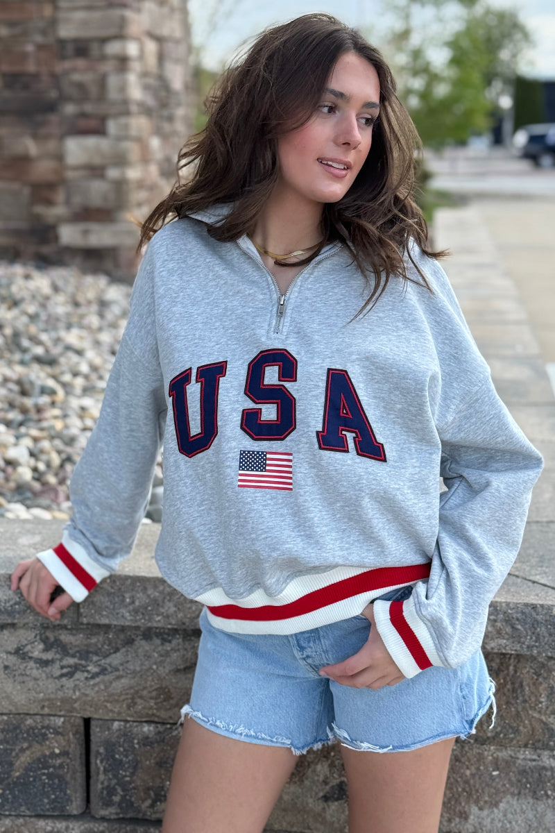 USA Half Zip Pullover