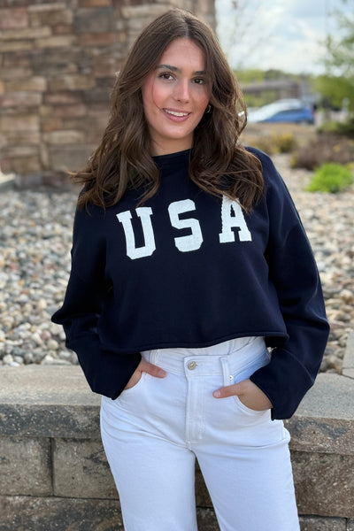 USA Cropped Sweater