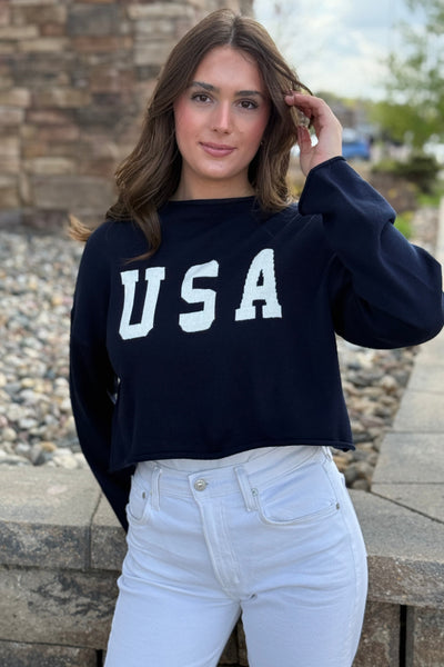 USA Cropped Sweater
