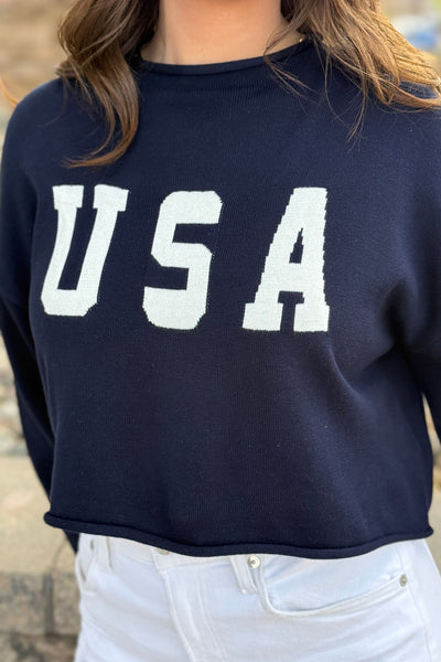 USA Cropped Sweater