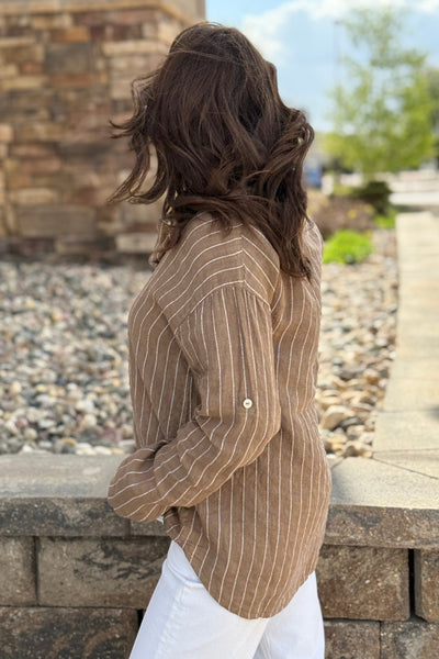 Giorgia Dobby Stripe Button Down