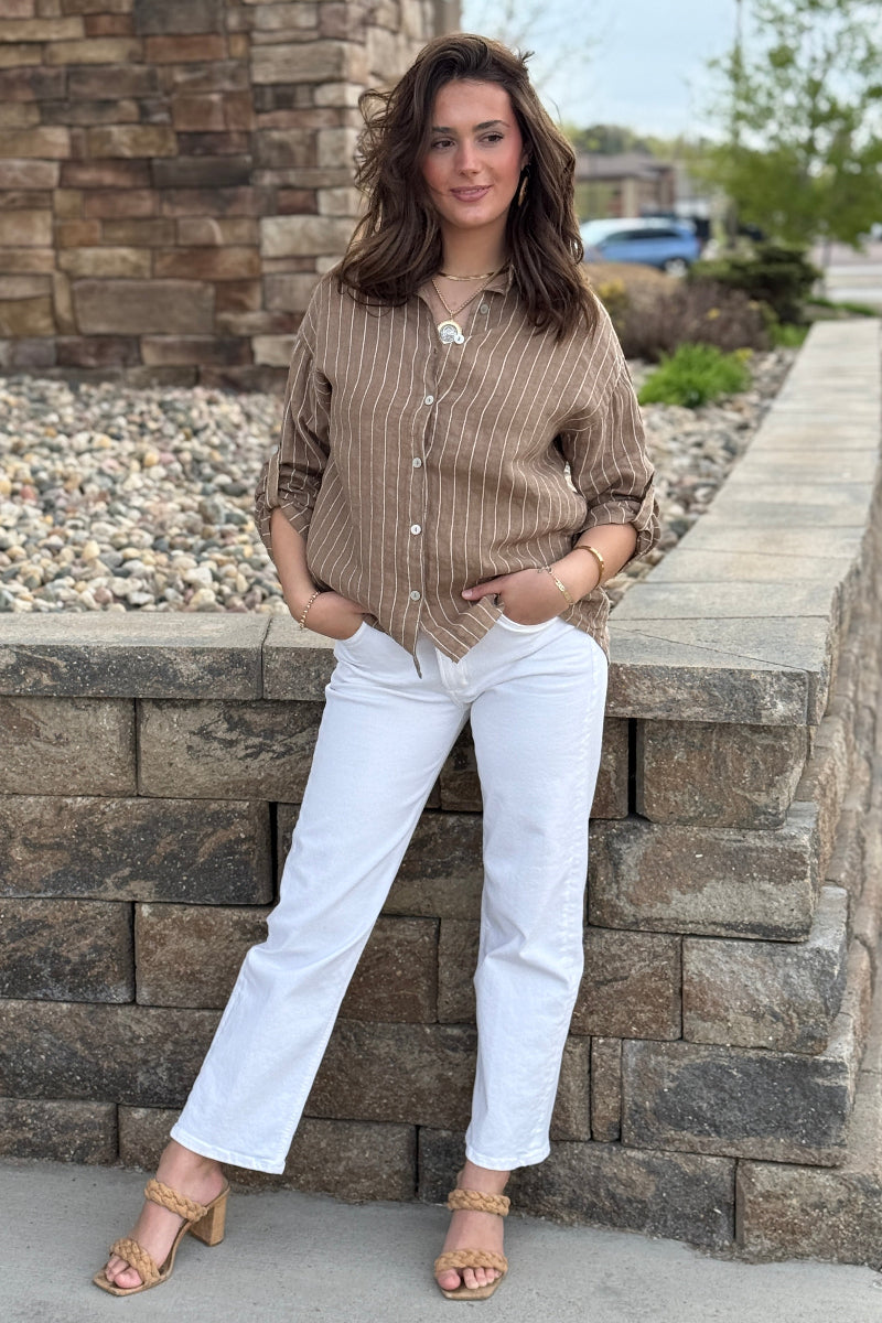 Giorgia Dobby Stripe Button Down