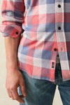 .Faherty Legend Sweater Shirt, Cherry Blue Buffalo Check