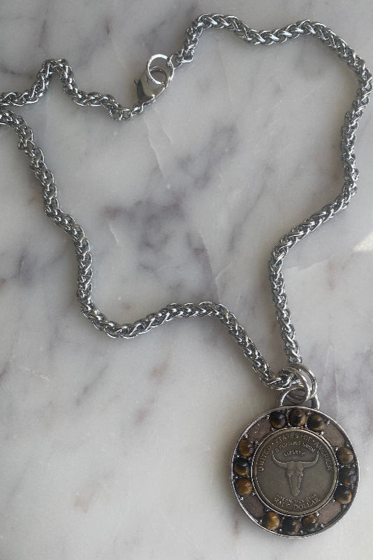 .Longhorn Coin Pendant