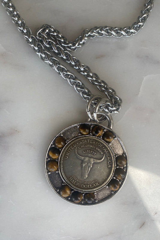.Longhorn Coin Pendant