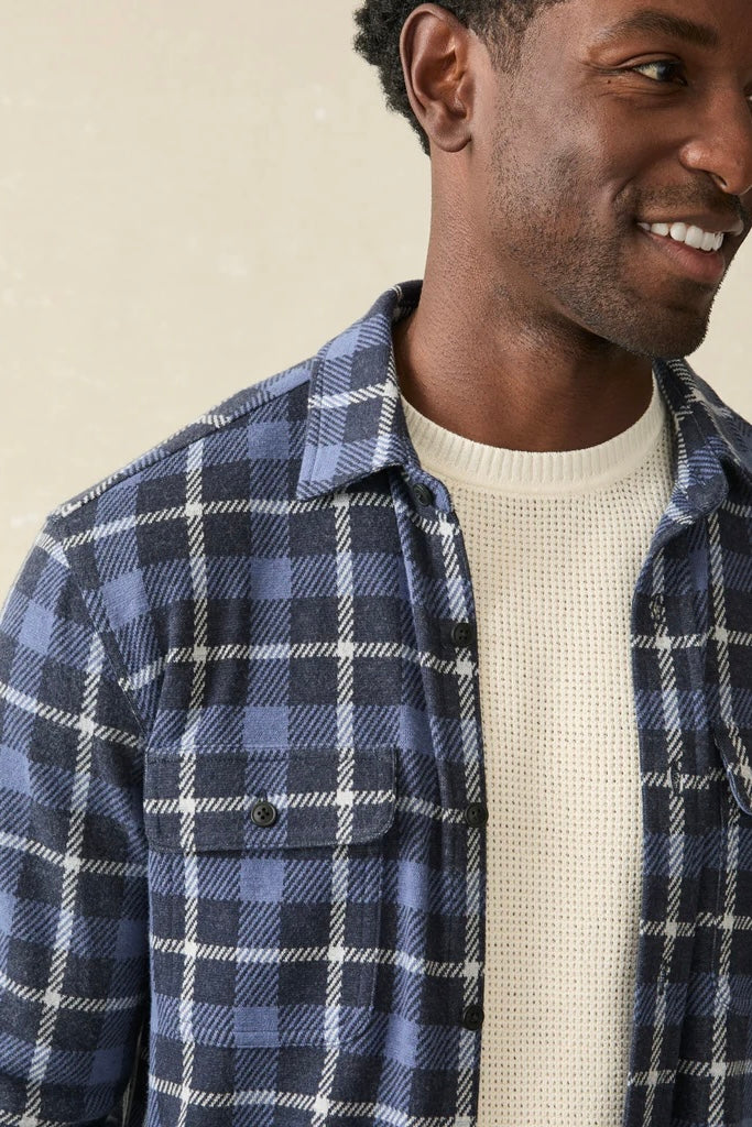 .Faherty Legend Sweater Shirt, Blue Winds Plaid