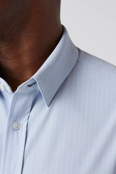 .Mizzen & Main Leeward Formal Dress Shirt, Sky Pinstripe