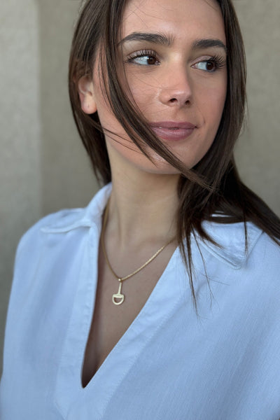 Gold Bit Necklace, 17" - RUST & Co.