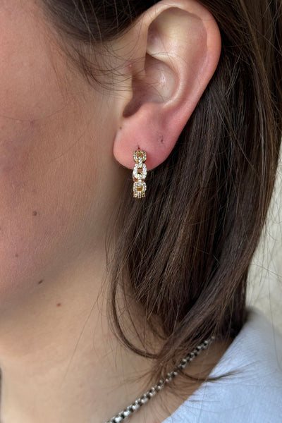 Lux Pavé Chain Link Hoops - RUST & Co.