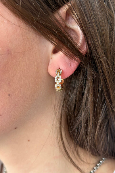 Lux Pavé Chain Link Hoops - RUST & Co.