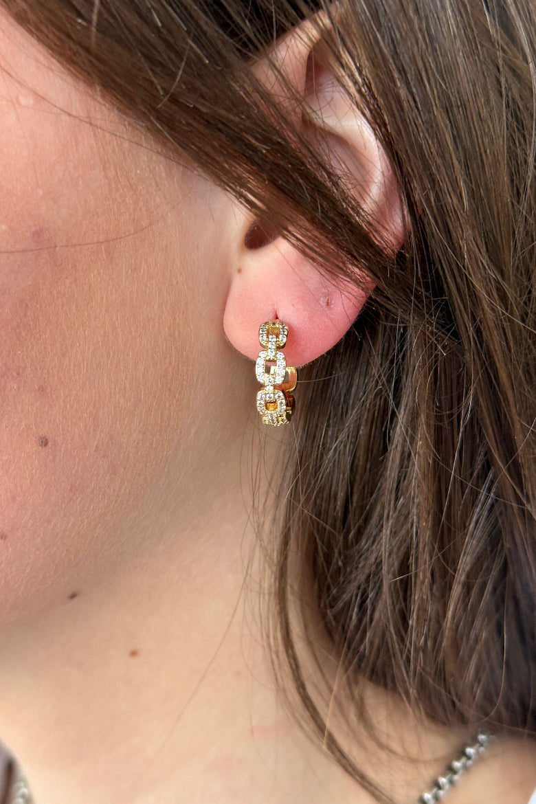 .Lux Pavé Chain Link Hoops - RUST & Co.