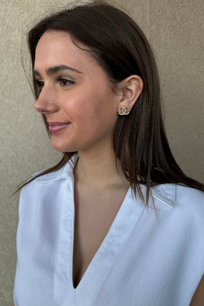 .Designer Pearl Charm Studs - RUST & Co.