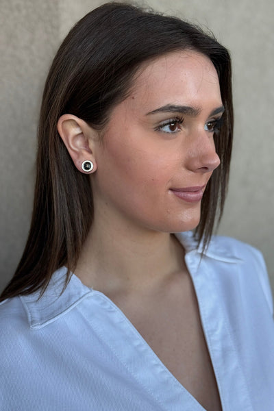 .Designer Min Studs, Black & White - RUST & Co.