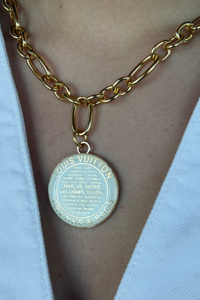 Designer Large Logo Charm Chunky Chain Necklace - RUST & Co.