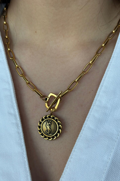 Designer Antique Gold Charm Necklace - RUST & Co.