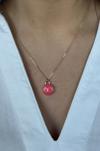 Designer Charm Necklace, Pink - RUST & Co.