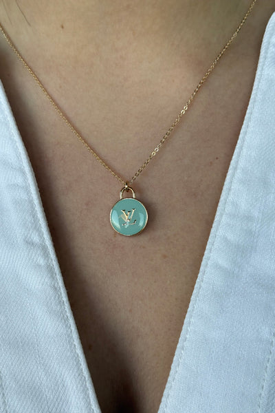 Designer Charm Necklace, Aqua - RUST & Co.