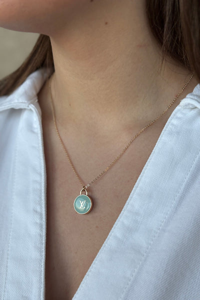 Designer Charm Necklace, Aqua - RUST & Co.