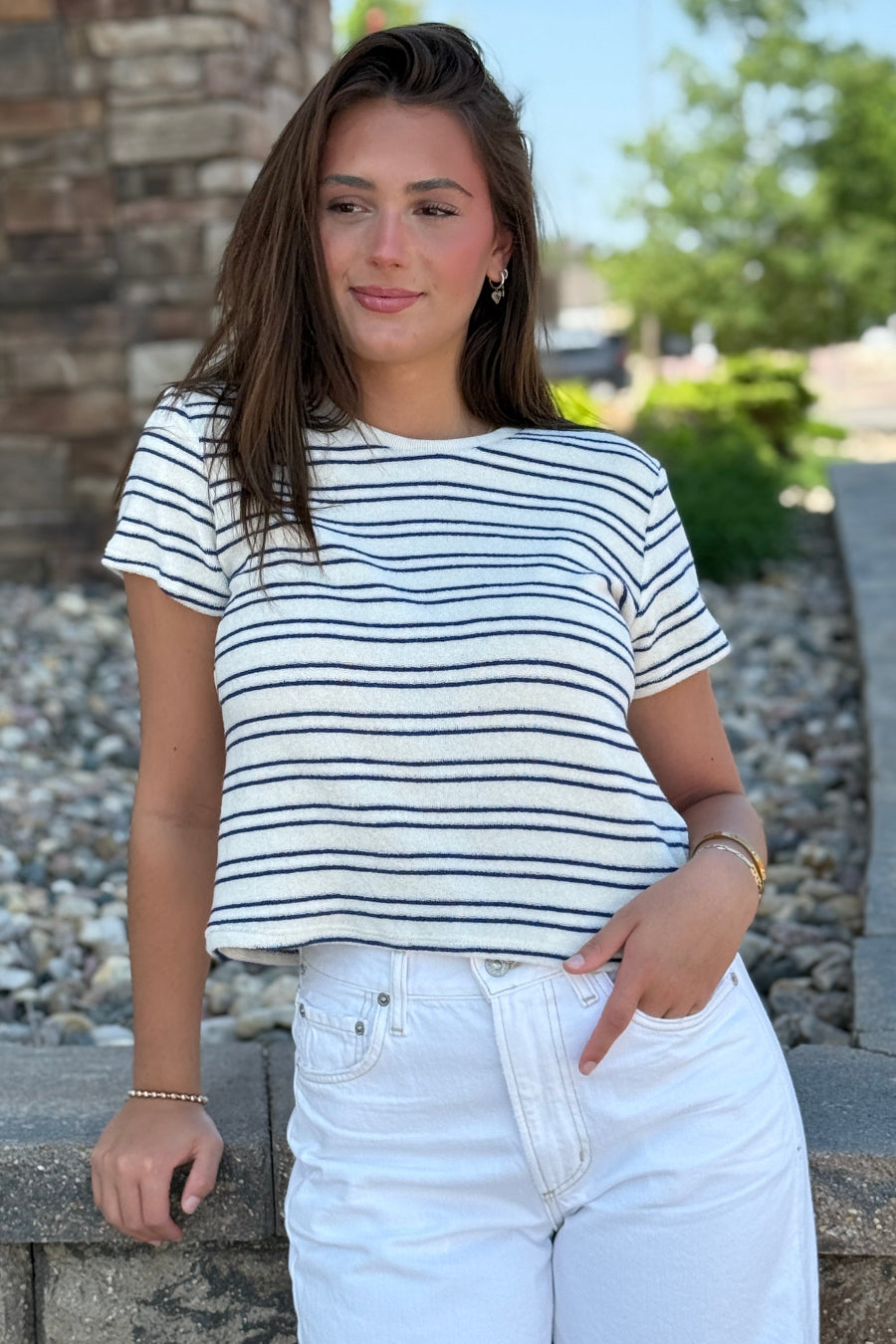 PWT Loop Terry Striped Tee