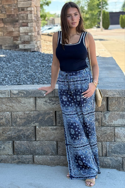 June Sierra Bandana Print Pants