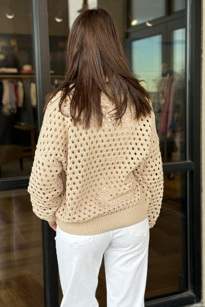 Norah Open Knit Half Zip Sweater