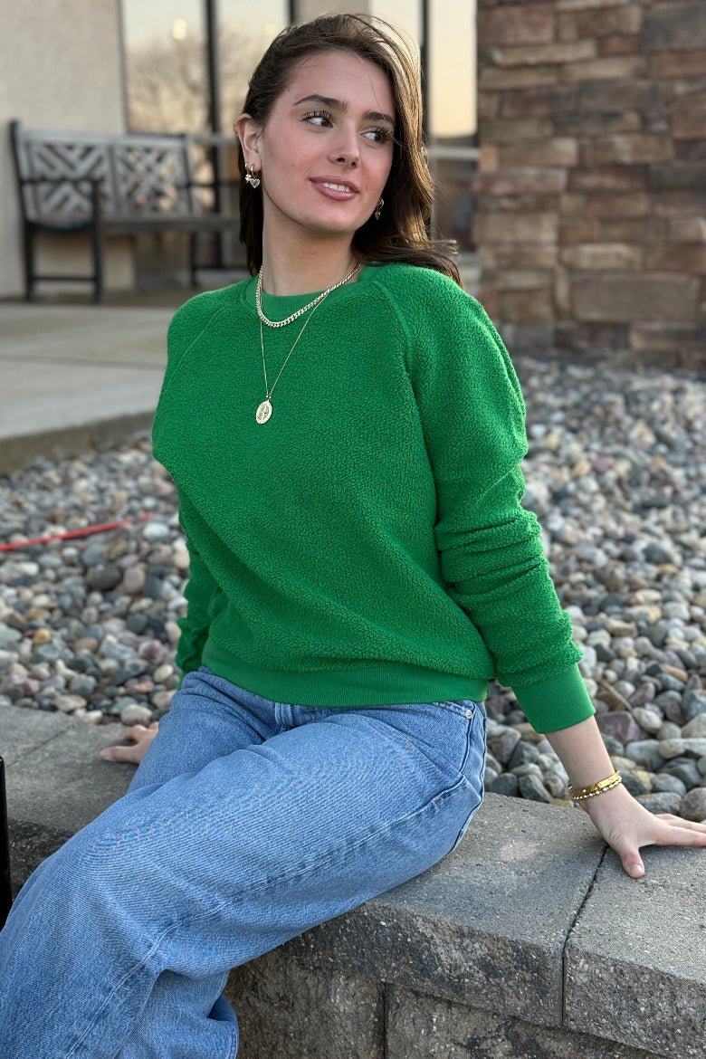 PWT Ziggy Reverse Fleece Sweatshirt, Grass