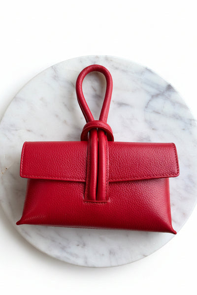 .Luca Wristlet Hand Bag, Red