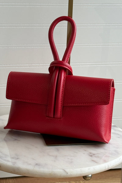 .Luca Wristlet Hand Bag, Red