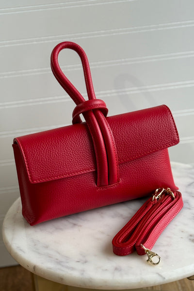 .Luca Wristlet Hand Bag, Red