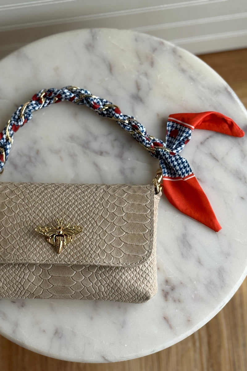 .Scarf Chain Top Strap, Blue & Orange