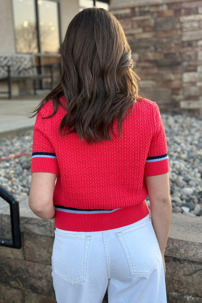 Lauren Pointelle Button Front Sweater