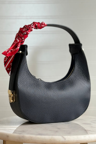 .Handbag Scarf, Red Bandana Print