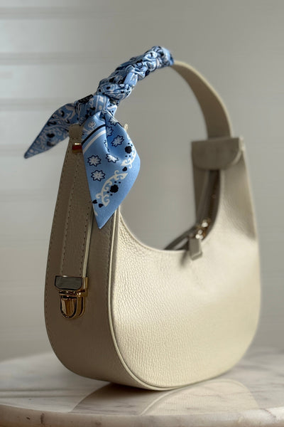 .Handbag Scarf, Blue Bandana Print