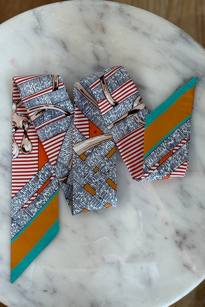.Handbag Scarf, Graphic Equestrian Print