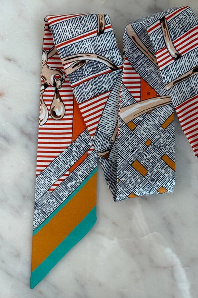 .Handbag Scarf, Graphic Equestrian Print