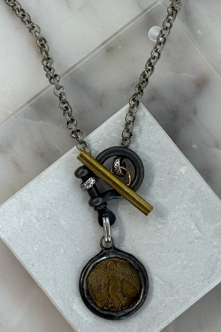 .Guardian Angel Coin Necklace