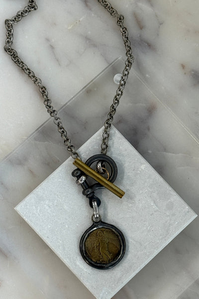 .Guardian Angel Coin Necklace