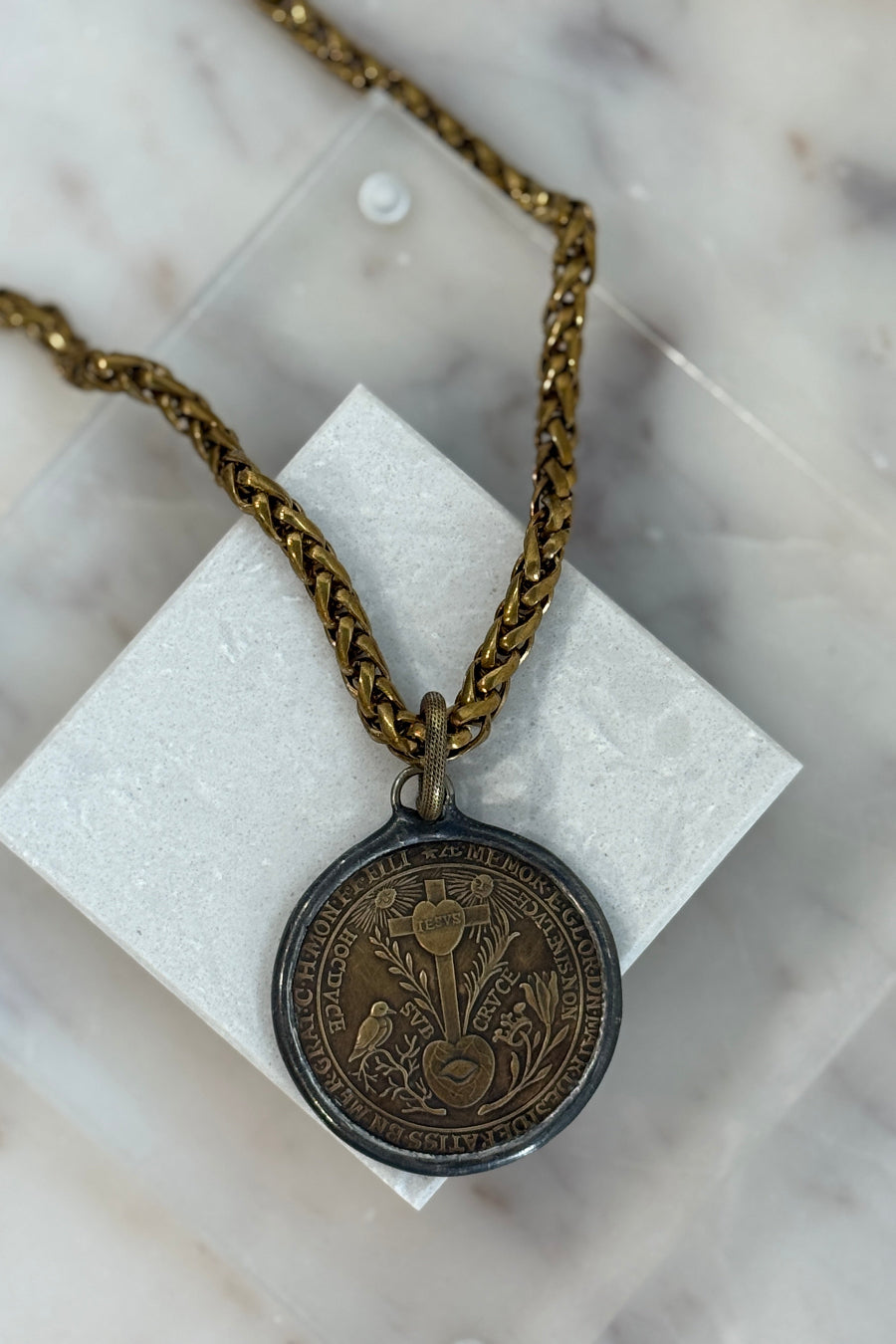 .Sacred Shield Coin Necklace