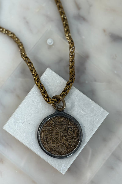 .Sacred Shield Coin Necklace