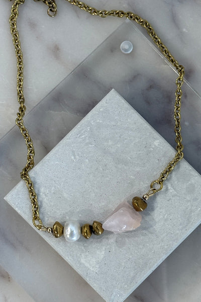 .Meridian Rose Quartz Necklace