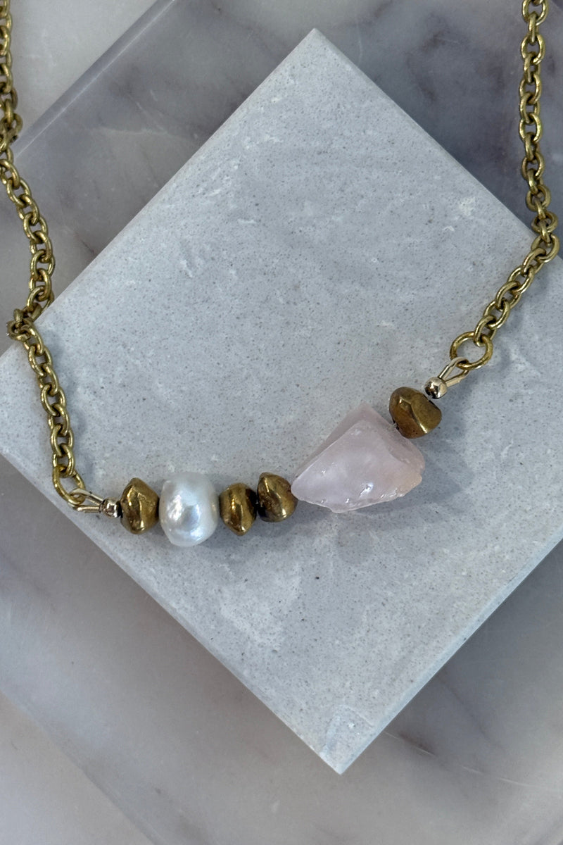 .Meridian Rose Quartz Necklace