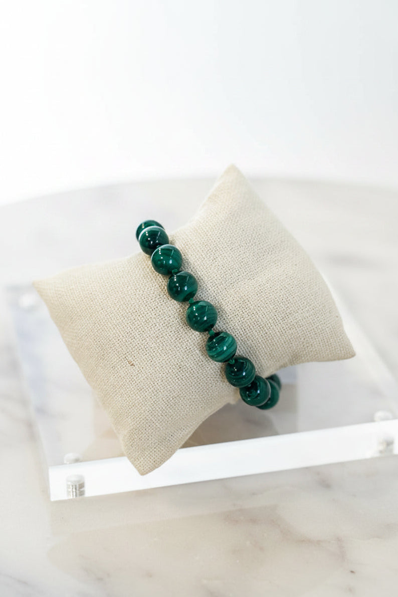 .Malachite Semi Precious Stone Bracelet