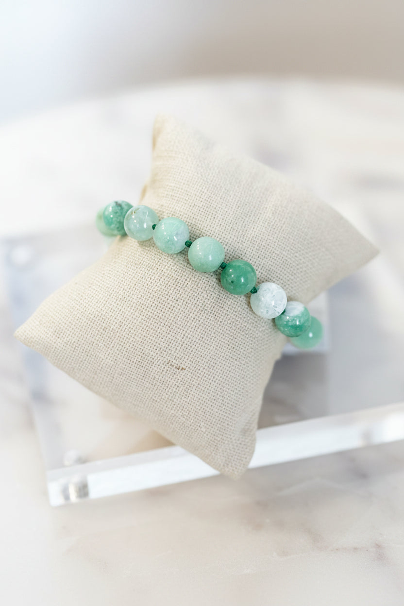 .Chrysoprase Semi Precious Stone Bracelet