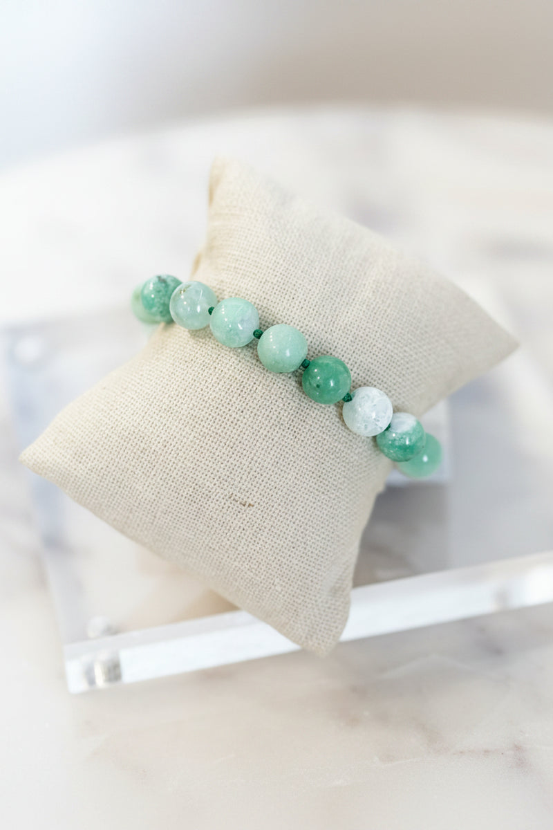 .Chrysoprase Semi Precious Stone Bracelet